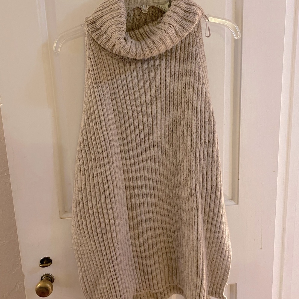 Sweater vest with turtle neck
